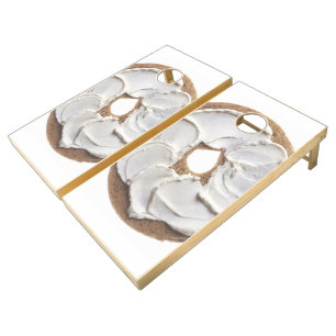 Bagel with Cream Cheese Cornhole Set