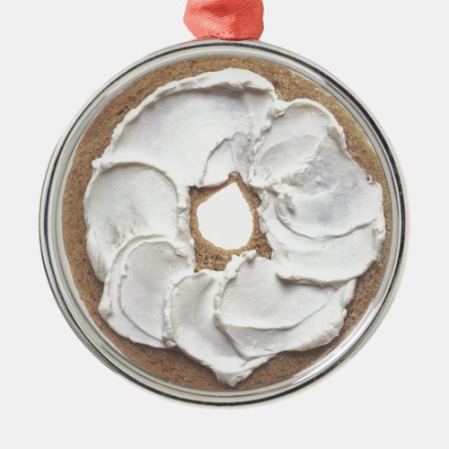 Bagel with Cream Cheese Metal Ornament