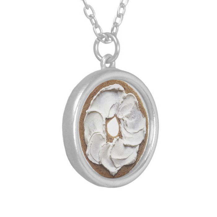Bagel with Cream Cheese Personalized Necklace