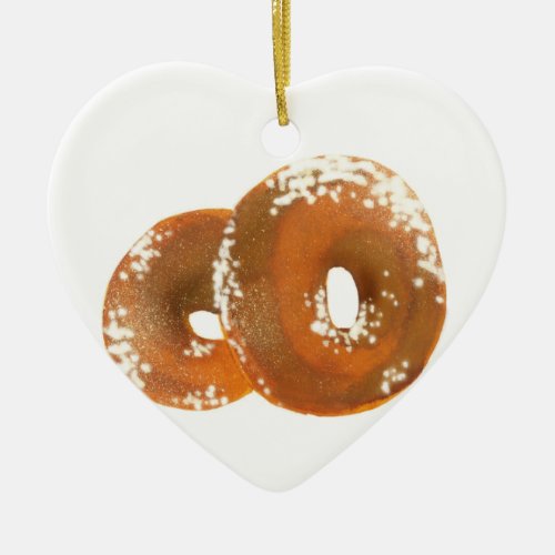 Bagel Yummy Food Ceramic Ornament