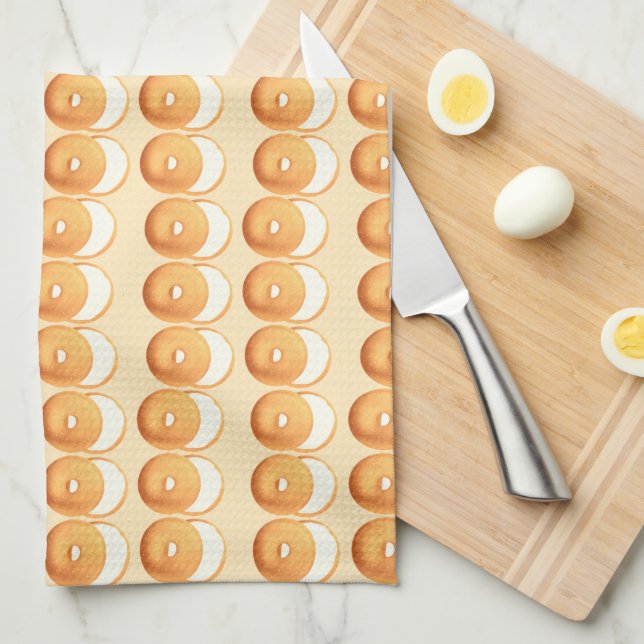 Bagels and cream kitchen towel (Quarter Fold)