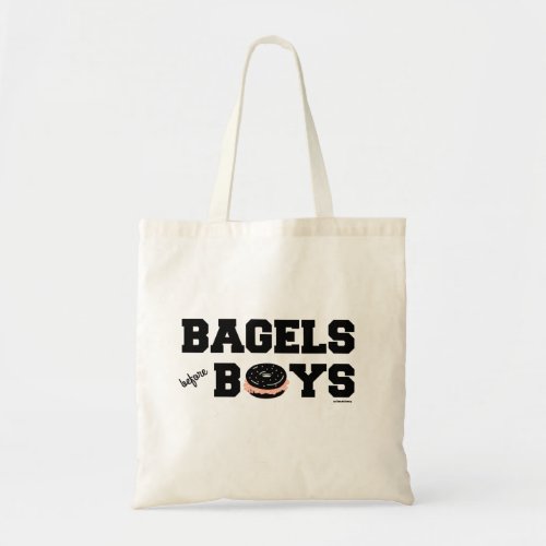 Bagels Before Boys Funny Jewish Deli T_Shirt Tote Bag
