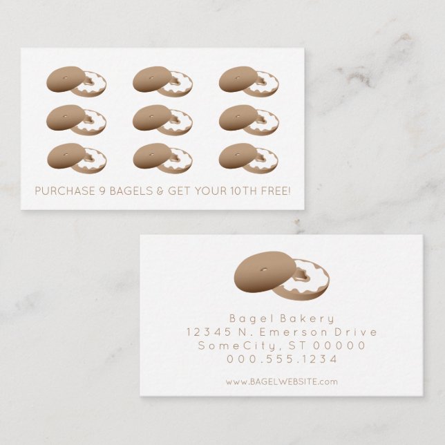 bagels loyalty stamp card (Front/Back)