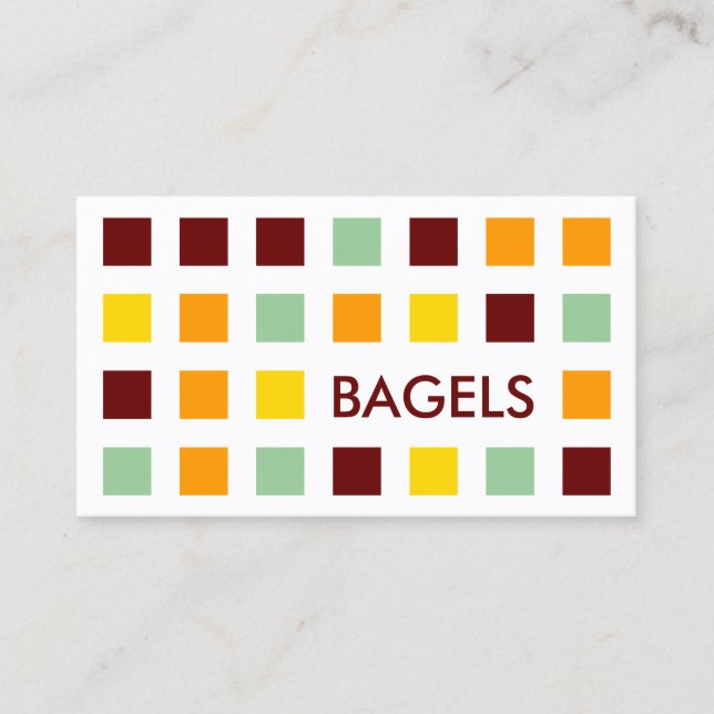 BAGELS mod squares Business Card (Front)