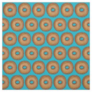 Bagels on Blue Plain New York Bagel Food Fabric