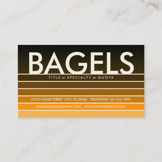 BAGELS orange swatch Business Card (Front)