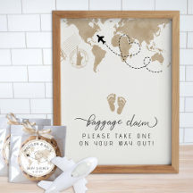 Baggage Claim Baby Shower Favor Sign