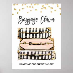 Baggage Claim Sign Travel shower Miss to Mrs Favor