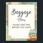 Baggage Claim Sign Travel shower Miss to Mrs Favor<br><div class="desc">♥ A nice way to welcome your guests to your bridal shower! Miss to Mrs theme.</div>