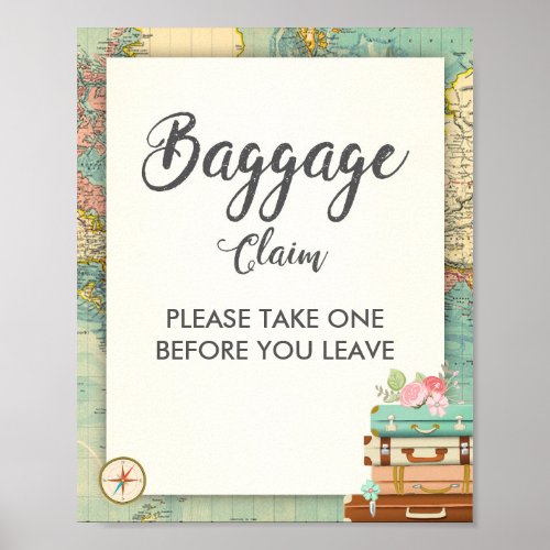 Baggage Claim Sign Travel shower Miss to Mrs Favor