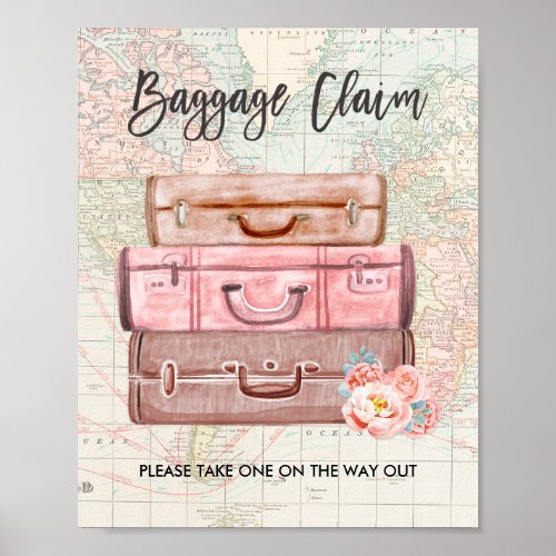 Baggage Claim Sign Travel shower Miss to Mrs Favor