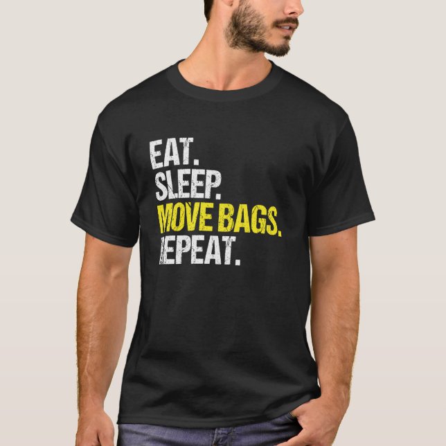 Baggage Handler Eat Sleep Routine Long Sleeve T-Shirt (Front)