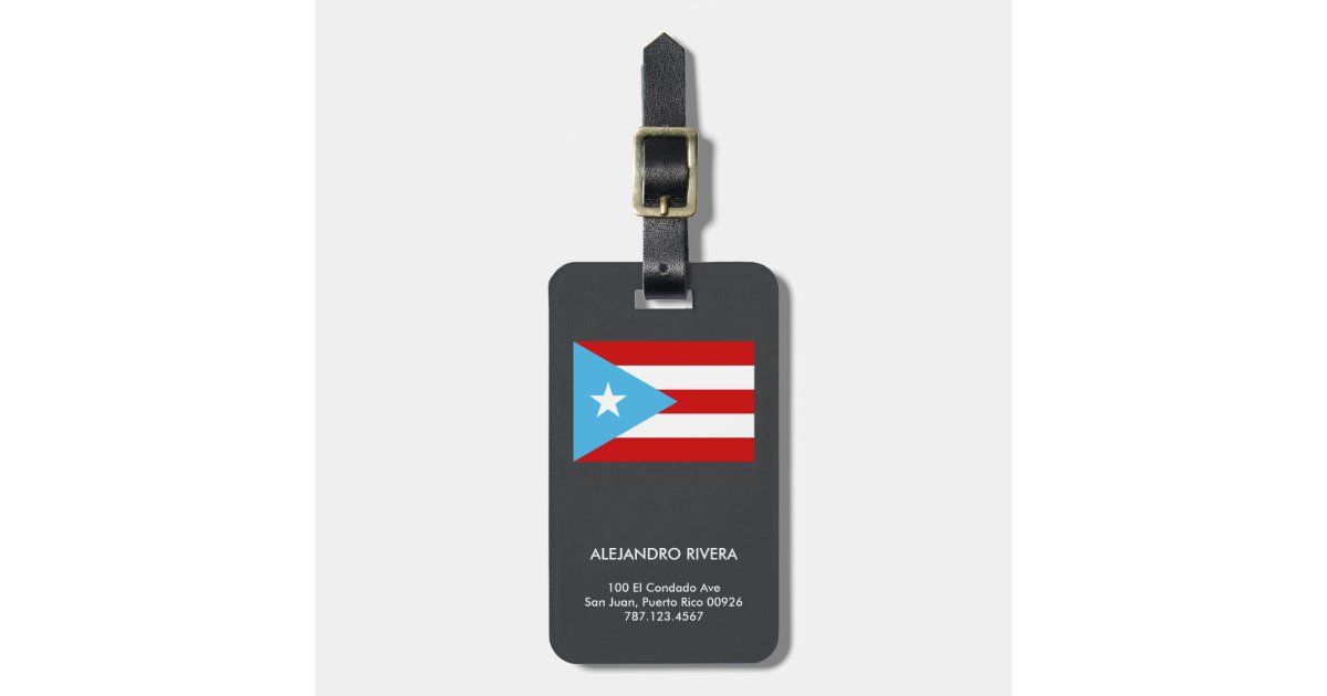 Baggage Tag Sky Blue Puerto Rico Flag Luggage Tag Zazzle Com