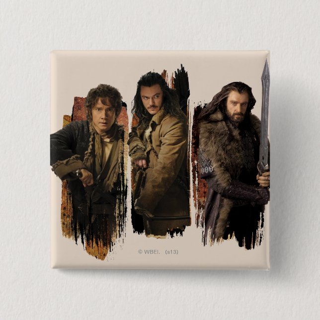 BAGGINS™, BARD THE BOWMAN™, & THORIN OAKENSHIELD™ PINBACK BUTTON (Front)