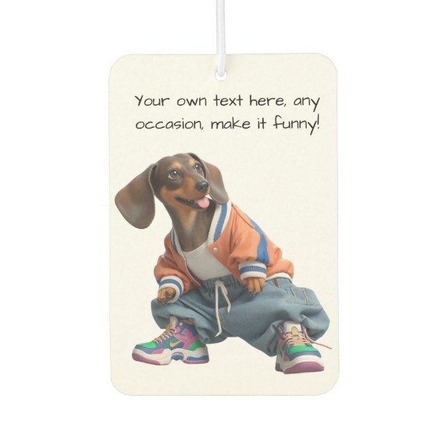 Baggy Clothes Dachshund Air Freshener (Front)