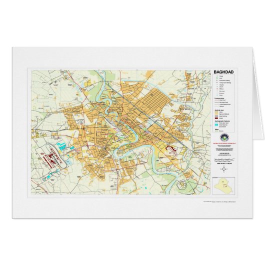Baghdad City Iraq Map - 2003 (Front Horizontal)