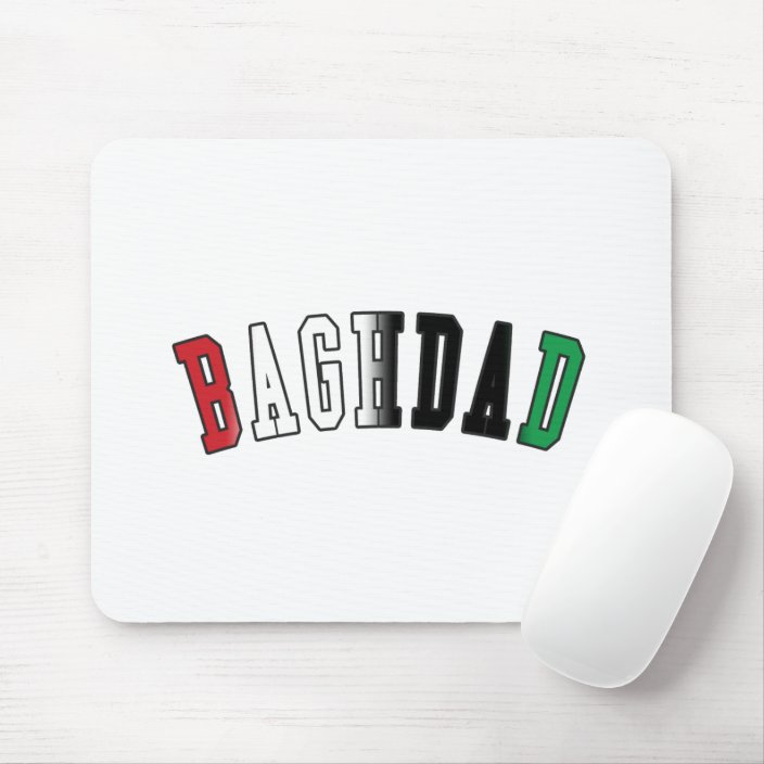 Baghdad in Iraq National Flag Colors Mousepad