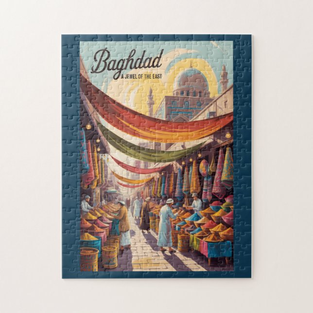 Baghdad Iraq Illustration Travel Art Vintage Jigsaw Puzzle (Vertical)