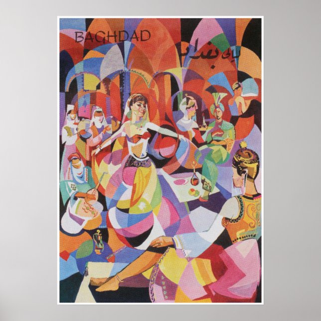 Baghdad Retro Vintage Travel Poster (Front)