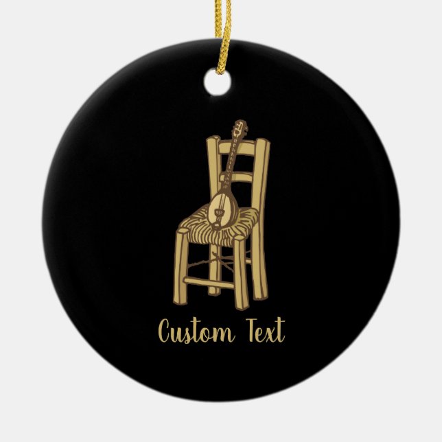 Baglama on Chair Ceramic Ornament (Front)