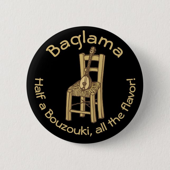 Baglama on Chair Keychain Button (Front)
