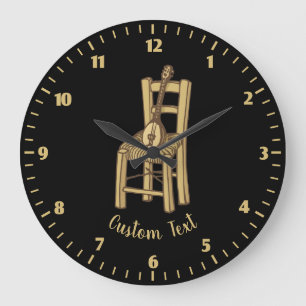 Baglama on Chair Large Clock