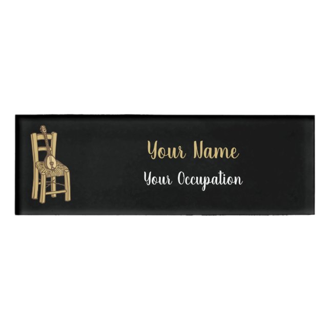 Baglama on Chair Name Tag (Front)