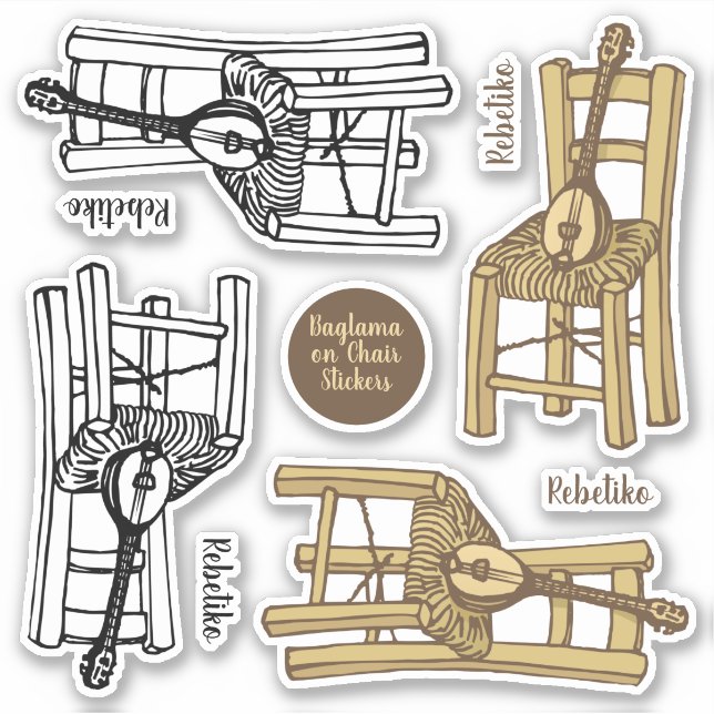 Baglama on Chair Sticker (Front)