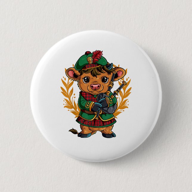 Bagpipe Bagpipes  Button (Front)