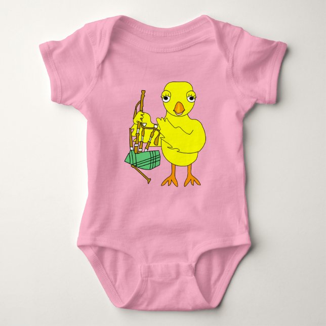 Bagpipe Chick Baby Bodysuit (Front)