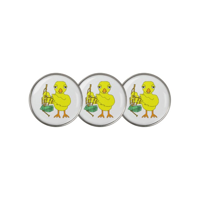 Bagpipe Chick Golf Ball Marker (3 Up)