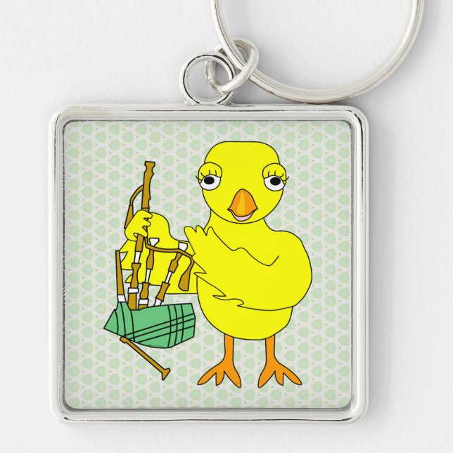 Bagpipe Chick Keychain (Front)