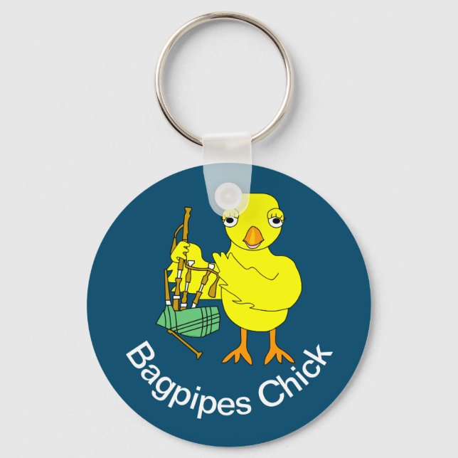 Bagpipe Chick Keychain (Front)