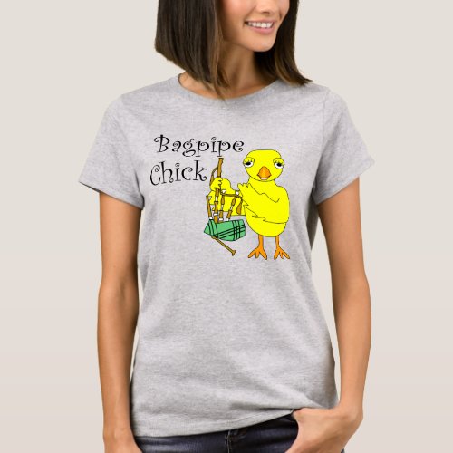 Bagpipe Chick Text T_Shirt