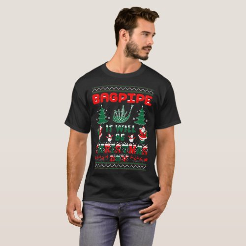 Bagpipe It Will Be Christmas Day Ugly Sweater