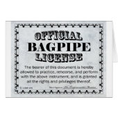 Bagpipe License (Front Horizontal)