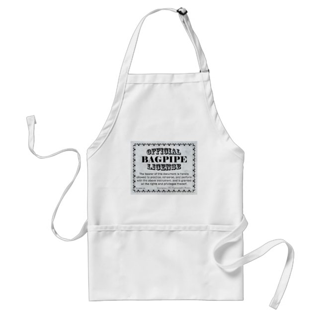Bagpipe License Adult Apron (Front)