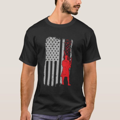 Bagpipe Music Usa Flag T_Shirt