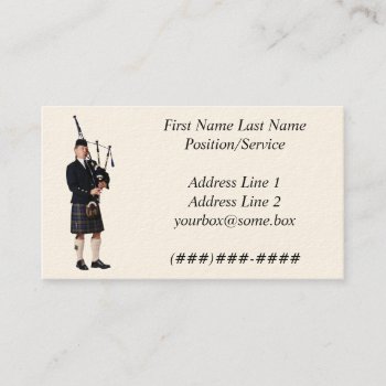 Bagpipe Musician Business Card by SeriousBiz at Zazzle