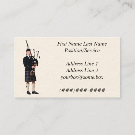 Bagpipe Musician Business Card