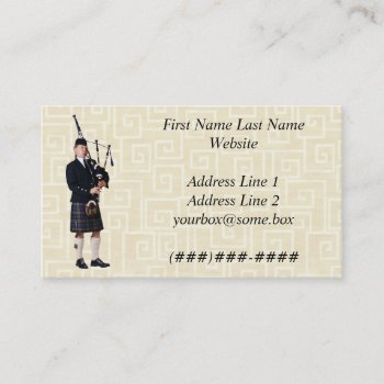 Bagpipe Musician Business Card by SeriousBiz at Zazzle
