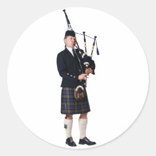 Bagpipe Musician Classic Round Sticker