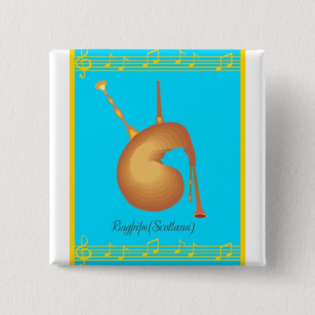 bagpipe pinback button (Front)