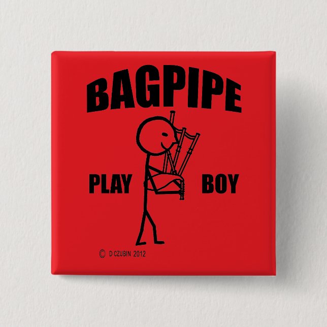 Bagpipe Play Boy Button (Front)