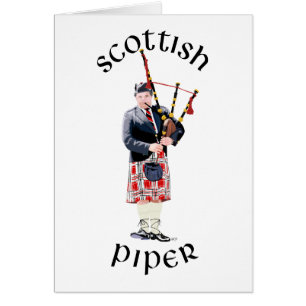 Bagpipe Player in Red Kilt Cards
