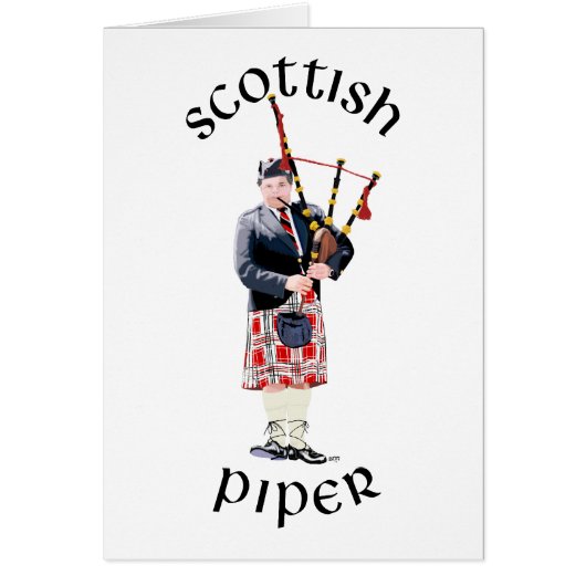 Bagpipe Player in Red Kilt Cards (Front)