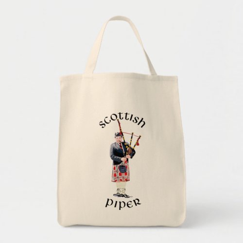 Bagpipe Player in Red Kilt Tote Bag