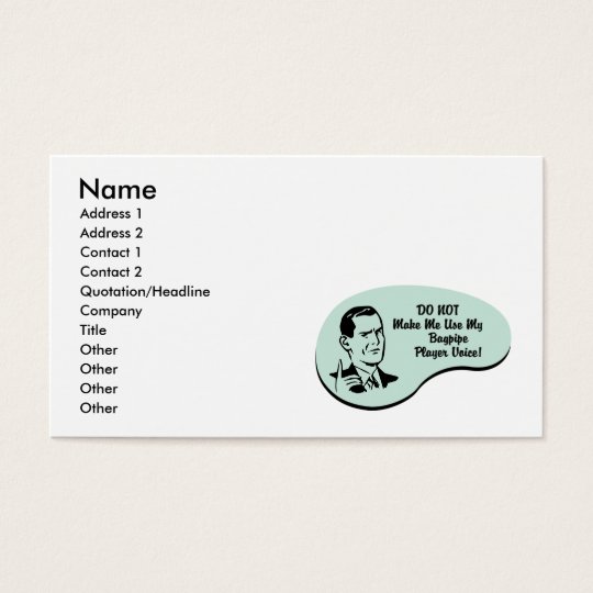Bagpipe Player Voice Business Card