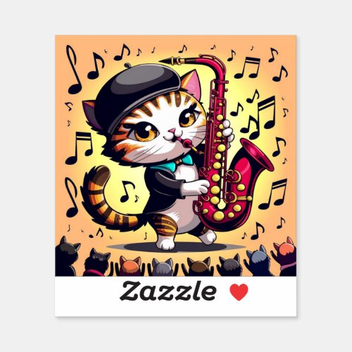 Bagpipe playing Cat Sticker