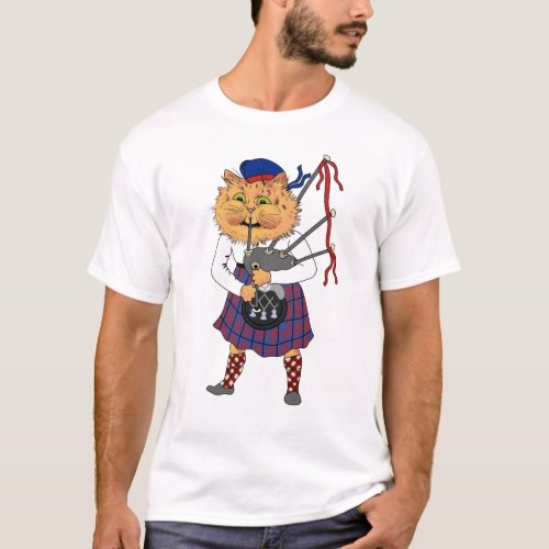 Bagpipe Playing Scottish Cat T_Shirt